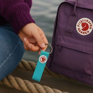 Fjällräven Kånken Deep Turquoise Woven Keyring - Bag Charm Trendy Style, New